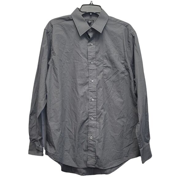George Mens Large PolyCotton Long Sleeve Button Up Shirt w Front Pocket - Picture 1 of 4